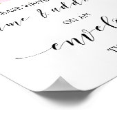 水彩ピンクと金ゴールド住所エンベロープサイン ポスター (角)