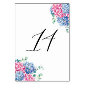 水彩ピンクと青あじさい表14 テーブルナンバー (裏面)