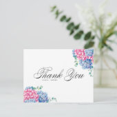 水彩ピンクと青あじさい シーズンポストカード (スタンド正面)