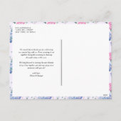 水彩ピンクと青あじさい シーズンポストカード (裏面)