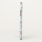 水彩ピンクと青のヤシの木のパターン Case-Mate iPhoneケース (裏面/右)