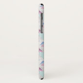 水彩ピンクと青のヤシの木のパターン Case-Mate iPhoneケース (裏面/左)