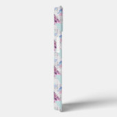 水彩ピンクと青のヤシの木のパターン Case-Mate iPhoneケース (裏面 / 右)