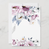 水彩ピンクと青の花のブライダルシャワー 招待状 (裏面)