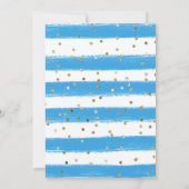 水彩ピンクと青の花の誕生日 サンキューカード (裏面)