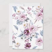 水彩ピンクと青の花リハーサルディナー 招待状 (裏面)