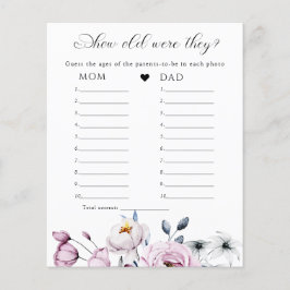 水彩ピンクと青の花赤ちゃんシャワーゲーム