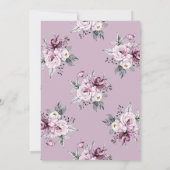 水彩ピンクと青の花赤ちゃんシャワー 招待状 (裏面)