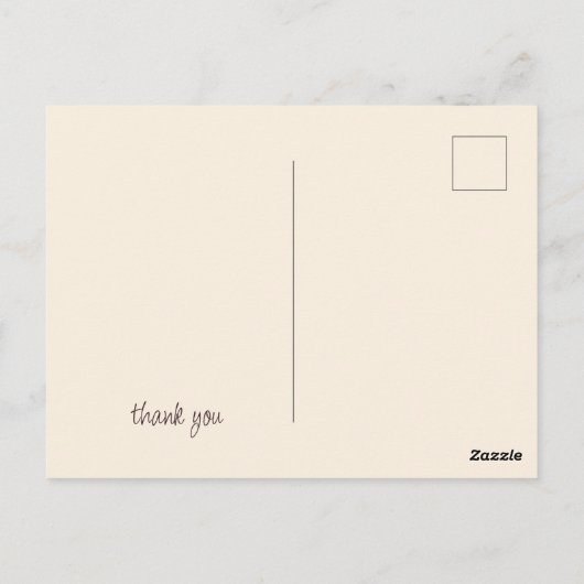 水彩ピンクと黄色のフローラブーケ ポストカード (裏面)