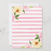 水彩ピンクと黄色の花21歳の誕生日 招待状 (裏面)