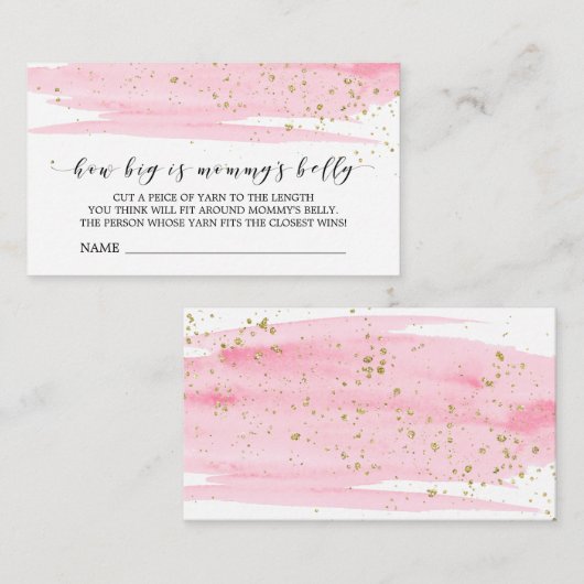 水彩ピンクどのように大きいママのベリーゲームカード エンクロージャーカード (正面/裏面)