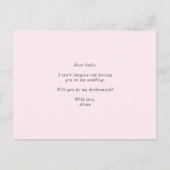 水彩ピンクのアネモネが私の花嫁になる インビテーションポストカード (裏面)