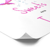 水彩ピンクのイルカ – スイーツとお菓子 ポスター (角)