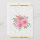 水彩ピンクのカボチャと花のスイート16 招待状 (裏面)