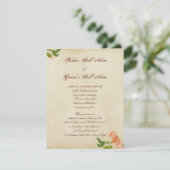 水彩ピンクのカーネーションコーナー 招待状 (スタンド正面)