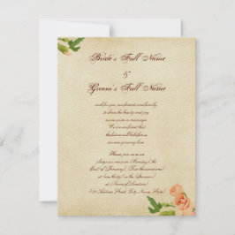 水彩ピンクのカーネーションコーナー 招待状