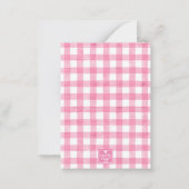 水彩ピンクのギンガム ガムボール バレンタイン カード (裏面)