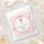 水彩ピンクのクラゲのボウガール 1歳の誕生日 フェイバーバッグ (クリップ留めされた状態)