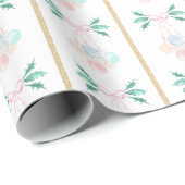 水彩ピンクのクリスマスオーナメント大千年紀 ラッピングペーパー (ロールコーナー)