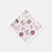 水彩ピンクのクリスマスキュート スタンダードカクテルナプキン (角)