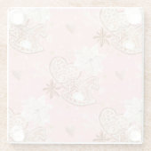 水彩ピンクのクリスマスクッキー&スノーフレーク ガラスコースター (裏面)