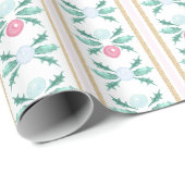 水彩ピンクのクリスマスグランドミレニアル ラッピングペーパー (ロールコーナー)