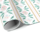 水彩ピンクのクリスマスツリーグランミレニアル ラッピングペーパー (ロールコーナー)