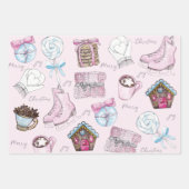 水彩ピンクのクリスマス ラッピングペーパーシート (正面)