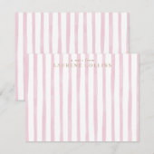 水彩ピンクのストライプがおしゃれなノートカード ノートカード (正面/裏面)