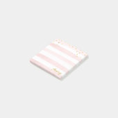 水彩ピンクのストライプグリッター ポストイット (アングル)