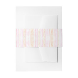 水彩ピンクのストライプ 招待状ベリーバンド