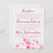 水彩ピンクのハイドランジアの受付カード エンクロージャーカード (正面/裏面)