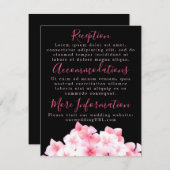 水彩ピンクのハイドランジアの受付カード エンクロージャーカード (正面/裏面)