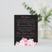 水彩ピンクのハイドランジアの受付カード エンクロージャーカード (スタンド正面)