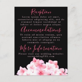 水彩ピンクのハイドランジアの受付カード エンクロージャーカード