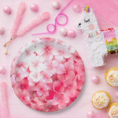 水彩ピンクのハイドランジア ペーパープレート (パーティー)