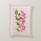 水彩ピンクのハイドランジア ライカプスのイラスト アクセントクッション (裏面(縦))