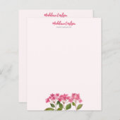 水彩ピンクのハイドランジア ライカプスの花の絵 (正面/裏面)