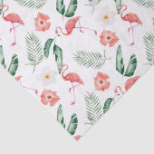 水彩ピンクのハイビスカスとフラミンゴ熱帯産 薄葉紙 (詳細)