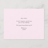 水彩ピンクのハナデンシ(アネモネ)になって私のフラワーガールになって インビテーションポストカード (裏面)