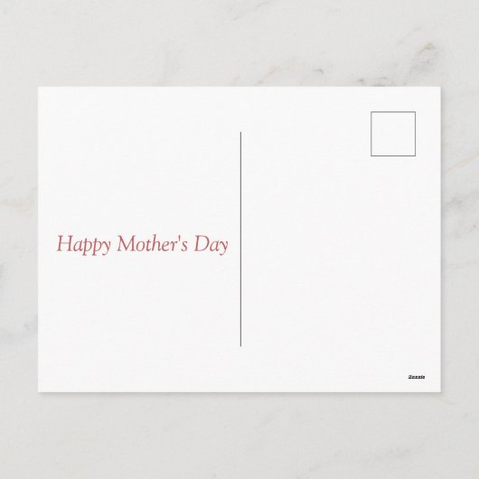 水彩ピンクのバラとハート母の日 シーズンポストカード (裏面)