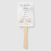 水彩ピンクのバラと書道プログラム ハンドファン (裏面)