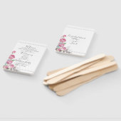 水彩ピンクのバラのウェディングプログラム ハンドファン (組立なし)