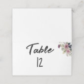 水彩ピンクのバラのミニマル プレイスカード (外部開封)