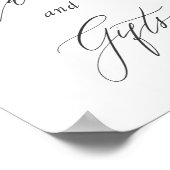 水彩ピンクのバラの花のカードとギフトのサイン ポスター (角)