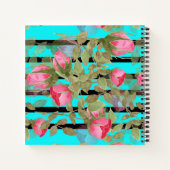 水彩ピンクのバラの花フローラロマンチックなプリン ノートブック (裏面)