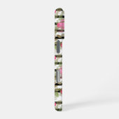 水彩ピンクのバラの花フローラロマンチックなプリン iPhoneケース (右側面)