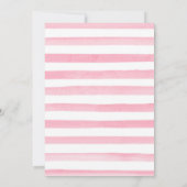 水彩ピンクのバラの花 キンセンチャンネラ 招待状 (裏面)