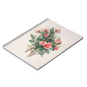 水彩ピンクのバラ ノートブック (左側)