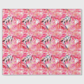 水彩ピンクのバラ ラッピングペーパー (フラット)